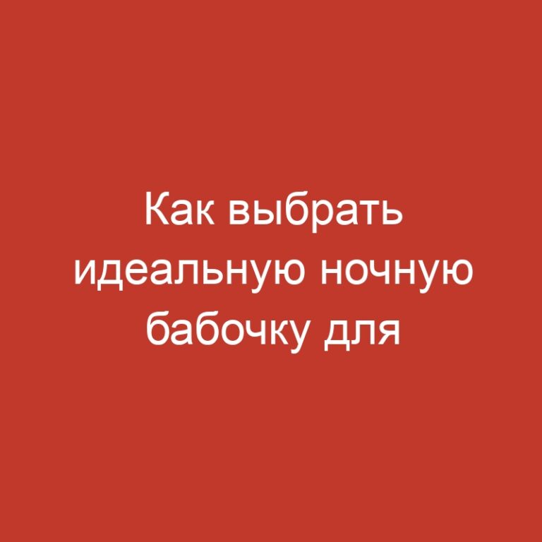 Как выбрать идеальную ночную бабочку для незабываемого свидания: советы без скрытых рисков