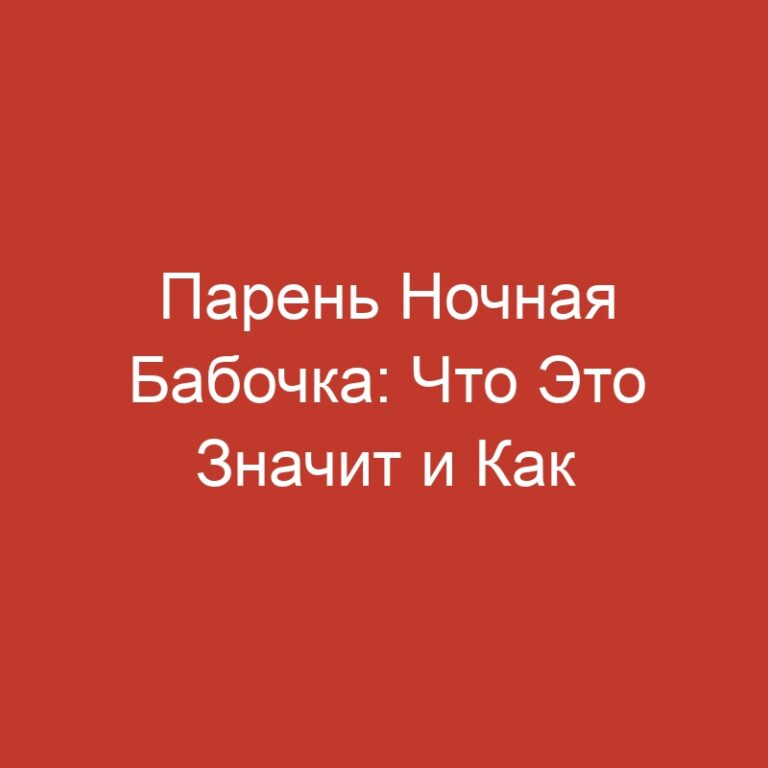 Парень Ночная Бабочка: Что Это Значит и Как Воспринимать Мужчин в Эта Роли